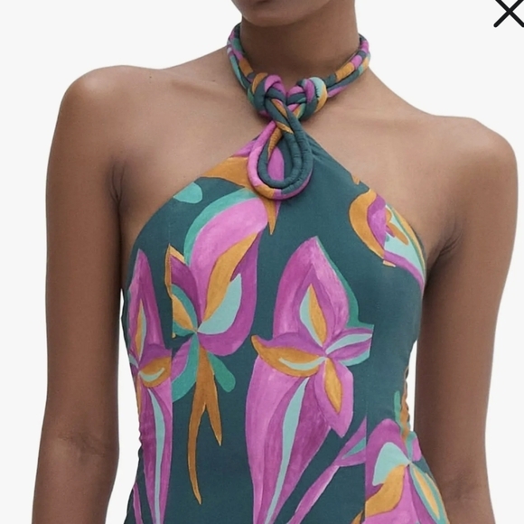 PatBO Aljezur Vibrant High Low Halter Dress Sz.0 NWT - Picture 7 of 17